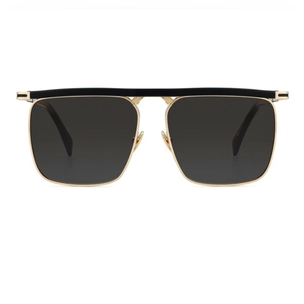 Saint Owen Phoenix Gold Grey Black Brow Bar Square Sunglasses